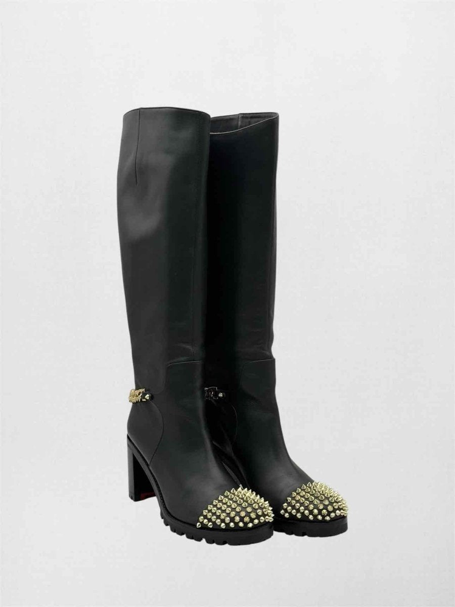 Pre-loved CHRISTIAN LOUBOUTIN Black Size EU 39 Knee High Boots at Reems Closet