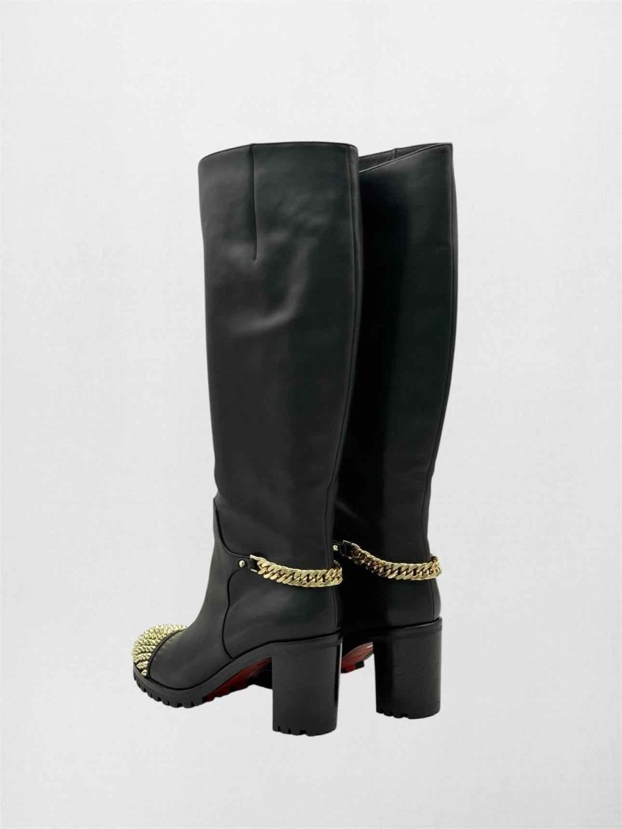 Pre-loved CHRISTIAN LOUBOUTIN Black Size EU 39 Knee High Boots at Reems Closet