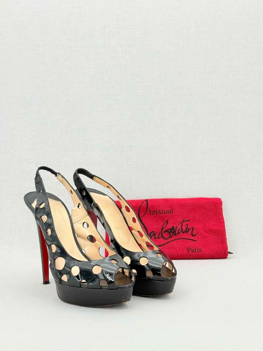 Pre - loved CHRISTIAN LOUBOUTIN Black Size EU 40 Heeled Sandals at Reems Closet