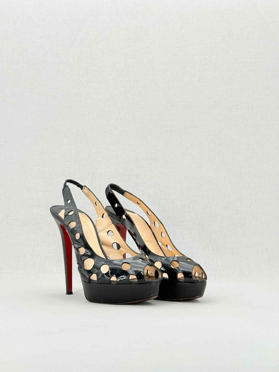Pre - loved CHRISTIAN LOUBOUTIN Black Size EU 40 Heeled Sandals at Reems Closet