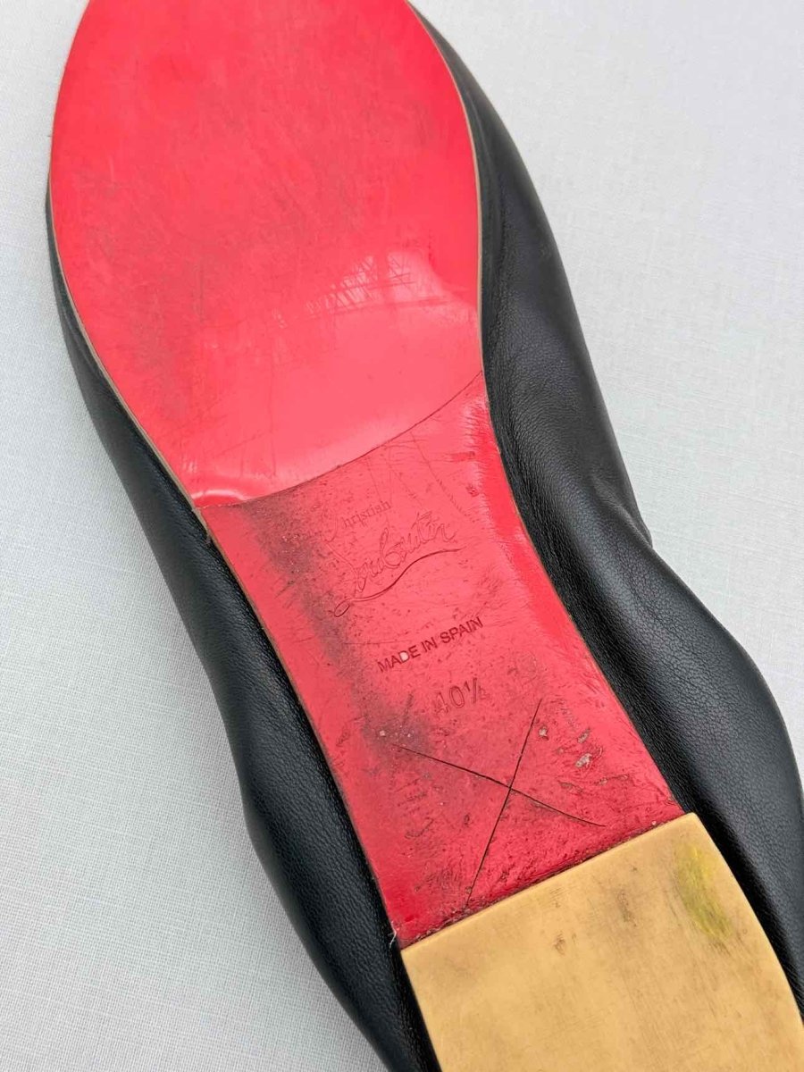 Pre-loved CHRISTIAN LOUBOUTIN Black Size EU 40.5 Ballet Flats at Reems Closet