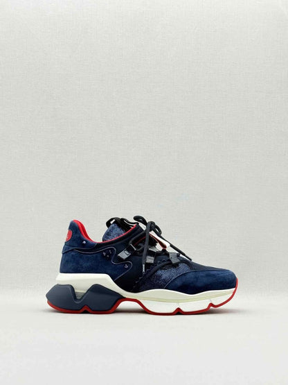 Pre - loved CHRISTIAN LOUBOUTIN Blue & White Size EU 38 Sneakers at Reems Closet