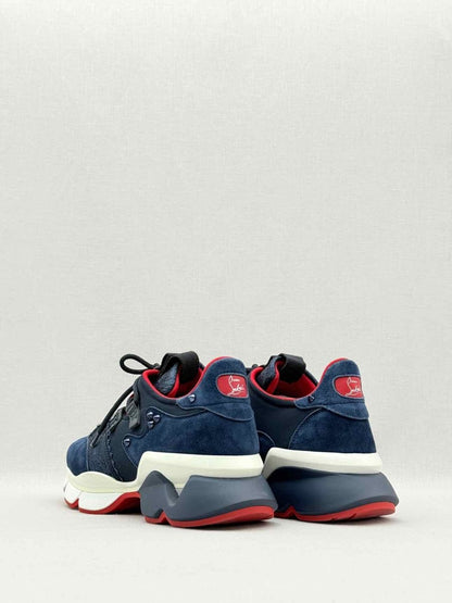 Pre - loved CHRISTIAN LOUBOUTIN Blue & White Size EU 38 Sneakers at Reems Closet