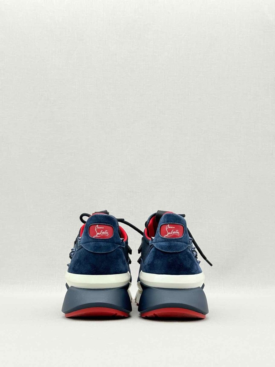 Pre - loved CHRISTIAN LOUBOUTIN Blue & White Size EU 38 Sneakers at Reems Closet