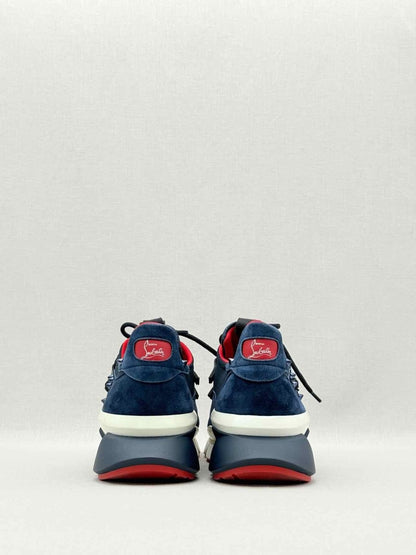 Pre - loved CHRISTIAN LOUBOUTIN Blue & White Size EU 38 Sneakers at Reems Closet