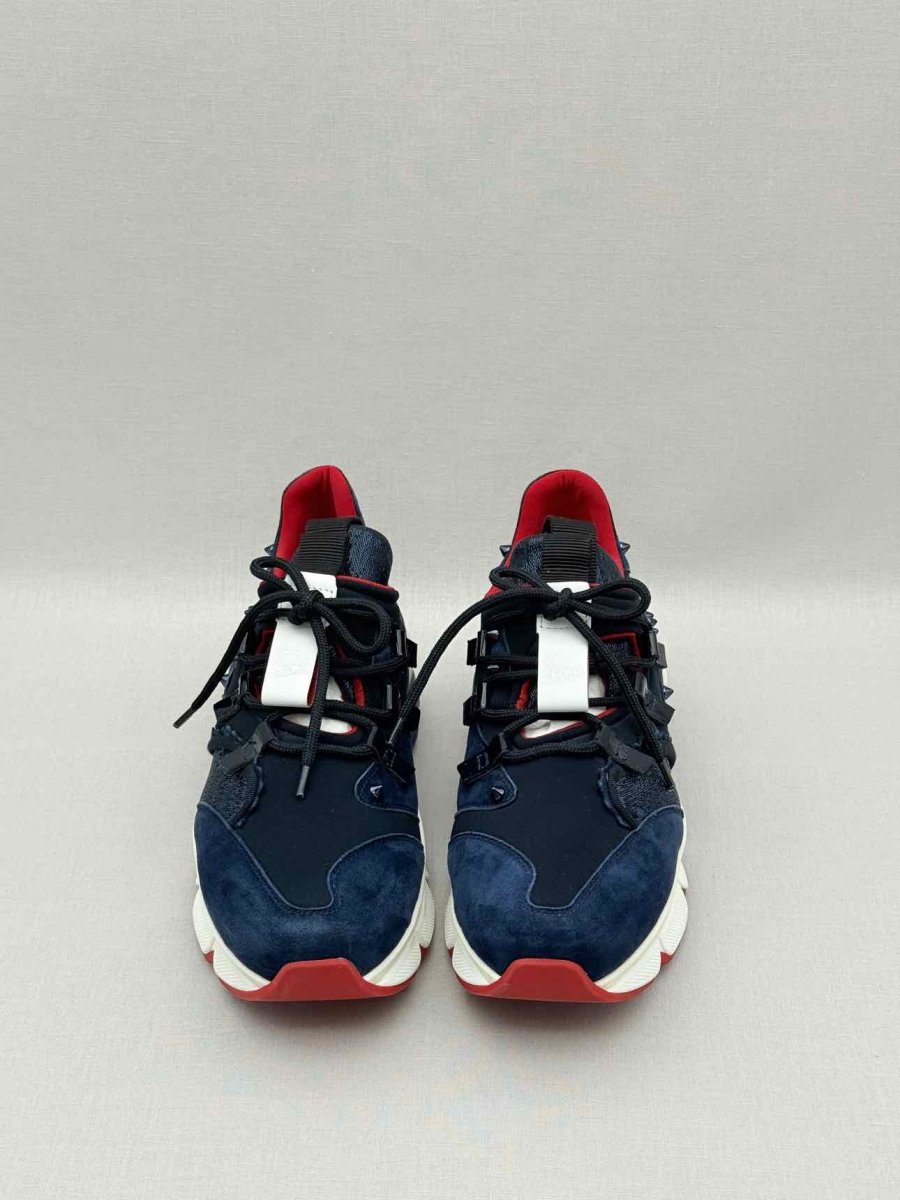 Pre - loved CHRISTIAN LOUBOUTIN Blue & White Size EU 38 Sneakers at Reems Closet