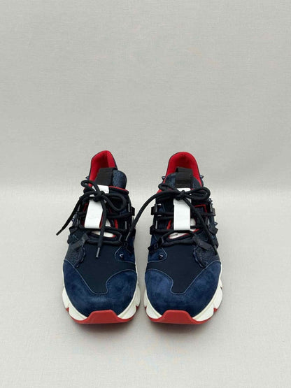 Pre - loved CHRISTIAN LOUBOUTIN Blue & White Size EU 38 Sneakers at Reems Closet