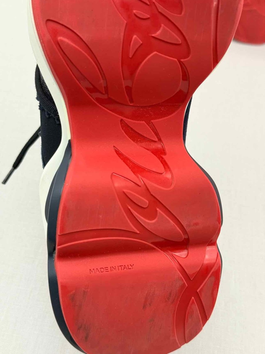 Pre - loved CHRISTIAN LOUBOUTIN Blue & White Size EU 38 Sneakers at Reems Closet