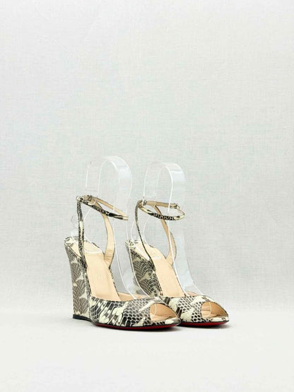 Pre - loved CHRISTIAN LOUBOUTIN Brown & Beige Size EU 39 Slingbacks at Reems Closet