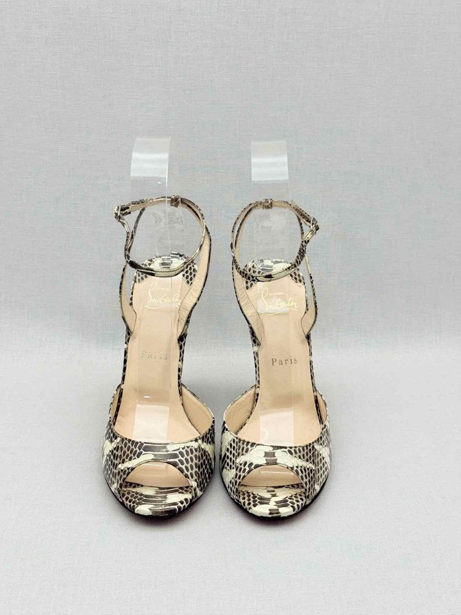 Pre - loved CHRISTIAN LOUBOUTIN Brown & Beige Size EU 39 Slingbacks at Reems Closet