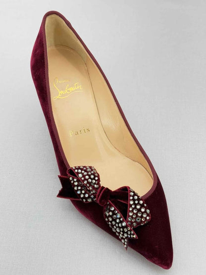Pre - loved CHRISTIAN LOUBOUTIN Burgundy Size EU 36 Pumps at Reems Closet