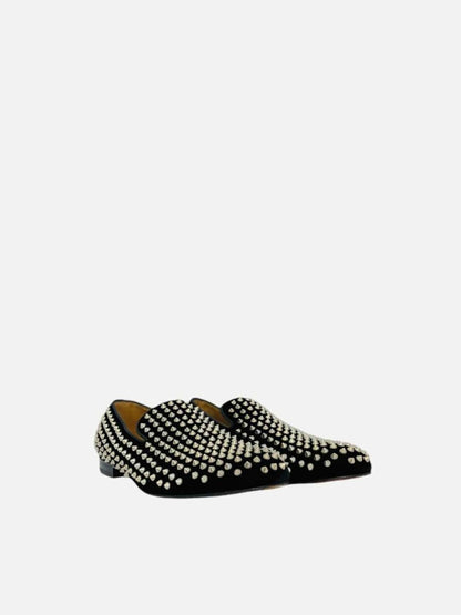 Pre - loved CHRISTIAN LOUBOUTIN Dandelion Spikes Black Loafers 10.5 at Reems Closet