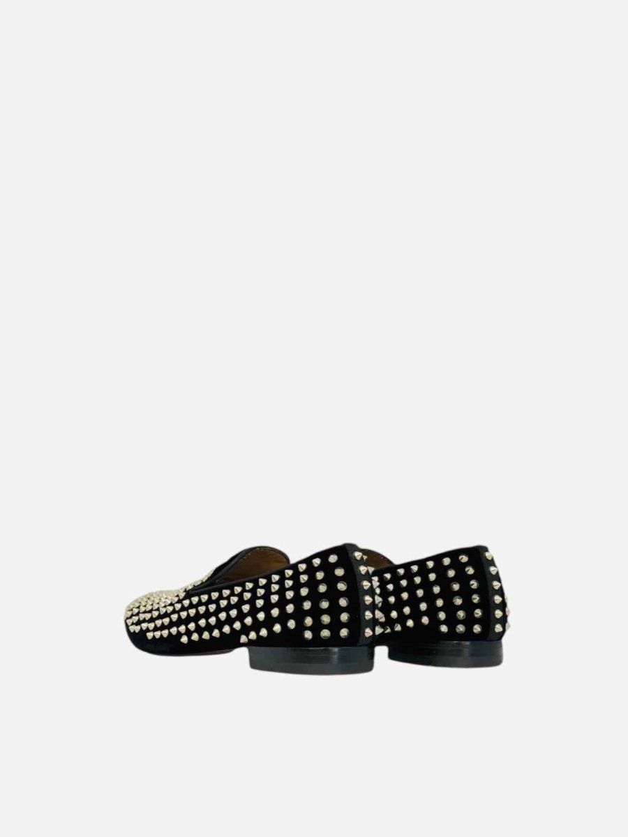 Pre - loved CHRISTIAN LOUBOUTIN Dandelion Spikes Black Loafers 10.5 at Reems Closet