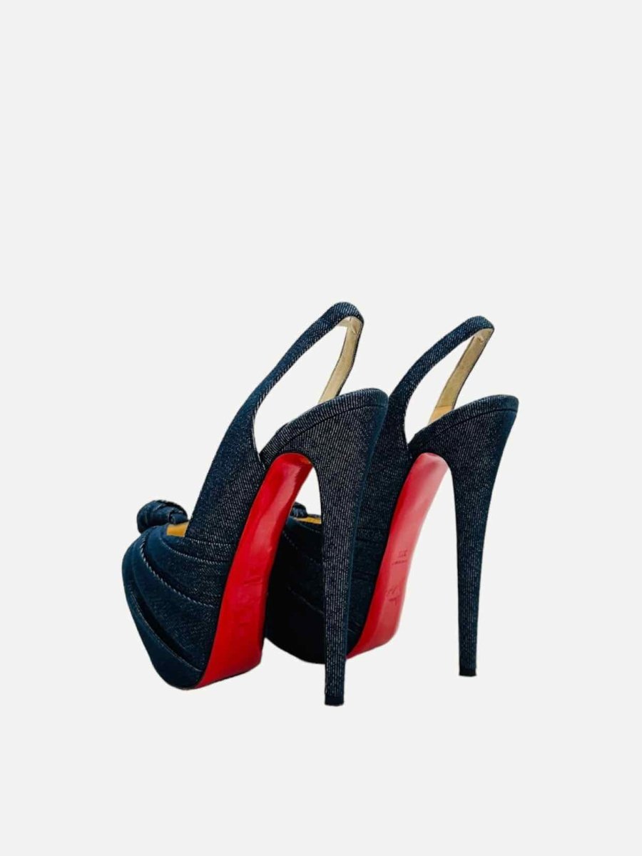 Pre - loved CHRISTIAN LOUBOUTIN Denim Blue Slingbacks at Reems Closet