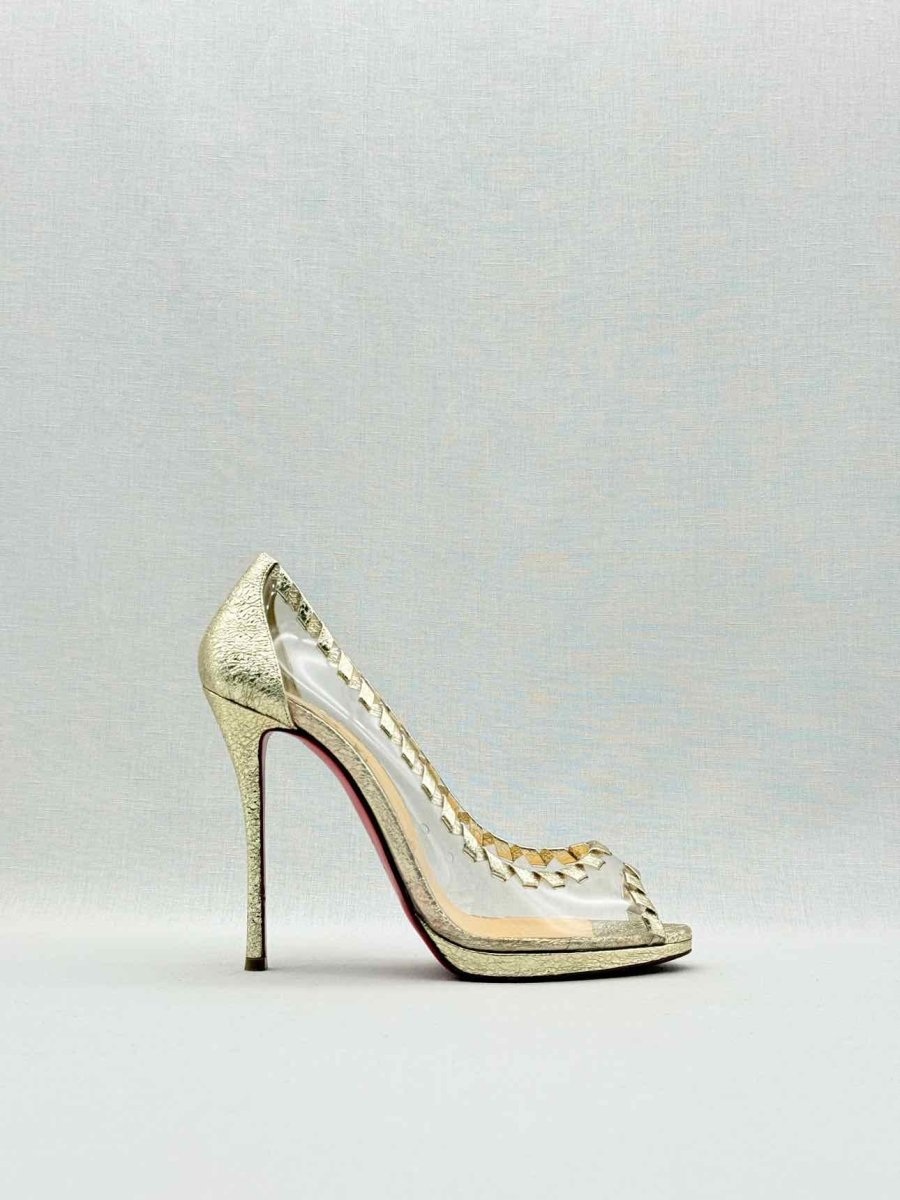 Pre - loved CHRISTIAN LOUBOUTIN Hargaret Cracked Size EU 38.5 Pumps at Reems Closet
