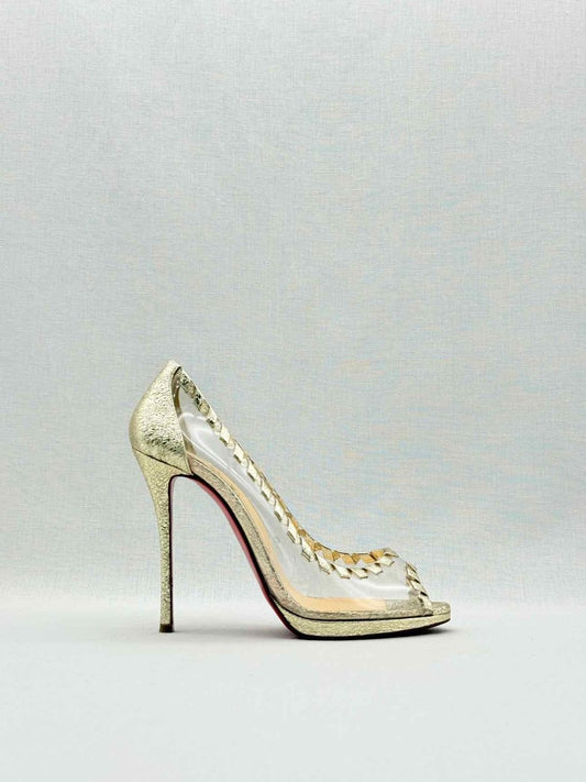 Pre - loved CHRISTIAN LOUBOUTIN Hargaret Cracked Size EU 38.5 Pumps at Reems Closet