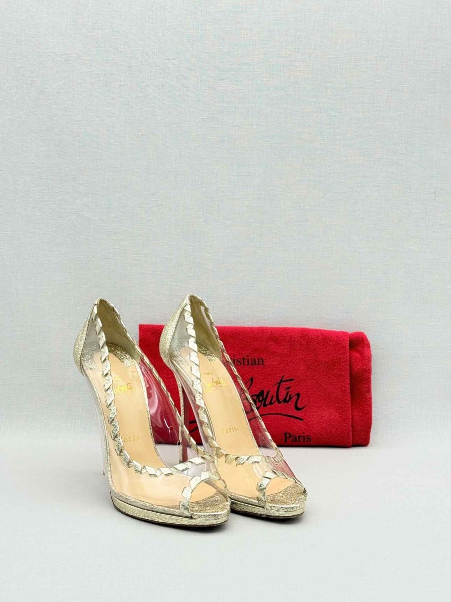 Pre - loved CHRISTIAN LOUBOUTIN Hargaret Cracked Size EU 38.5 Pumps at Reems Closet