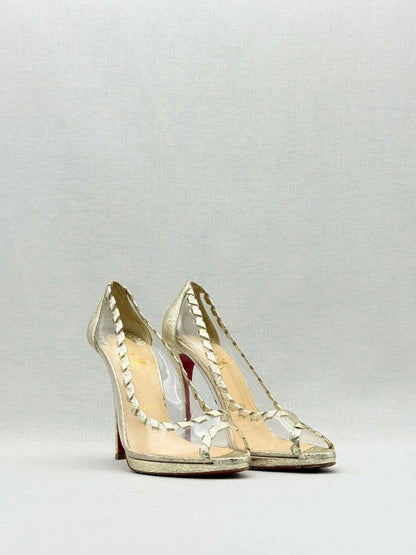 Pre - loved CHRISTIAN LOUBOUTIN Hargaret Cracked Size EU 38.5 Pumps at Reems Closet