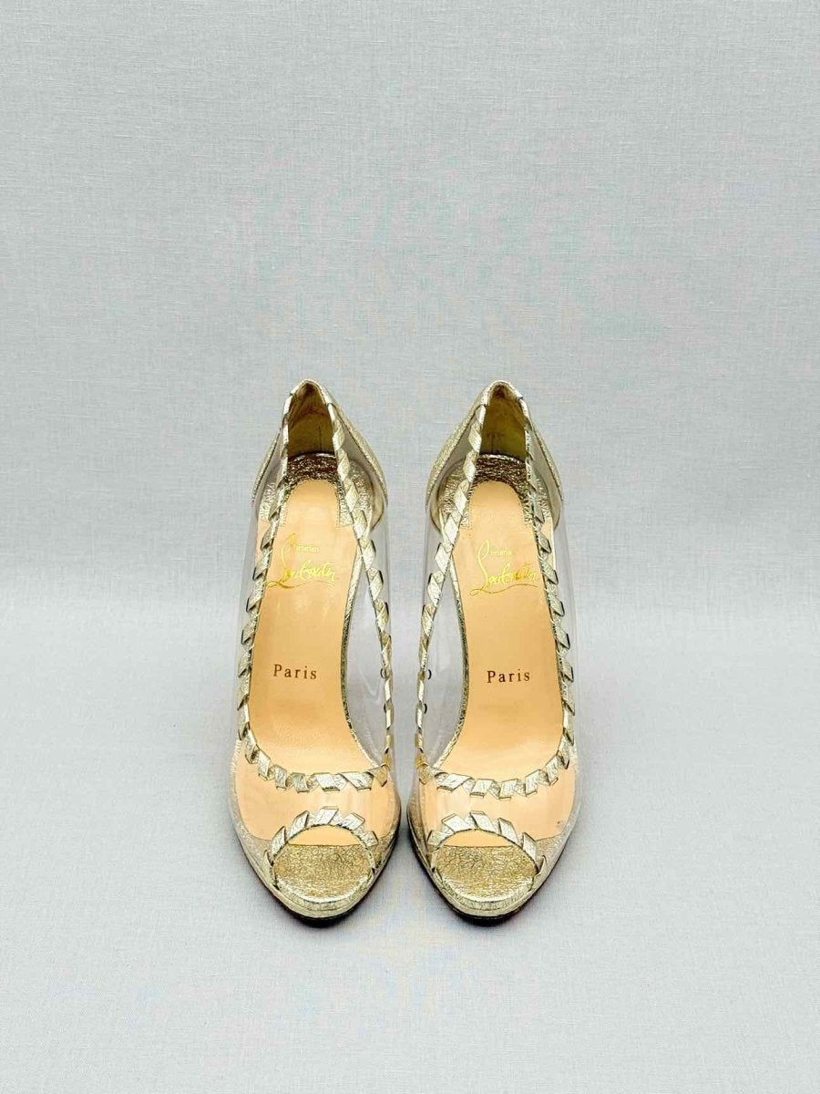 Pre - loved CHRISTIAN LOUBOUTIN Hargaret Cracked Size EU 38.5 Pumps at Reems Closet