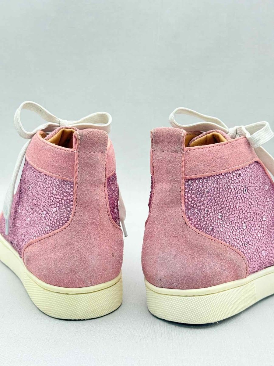Pre - loved CHRISTIAN LOUBOUTIN Hi Top Pink Size EU 38 Sneakers at Reems Closet