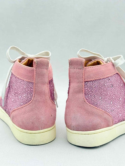Pre - loved CHRISTIAN LOUBOUTIN Hi Top Pink Size EU 38 Sneakers at Reems Closet