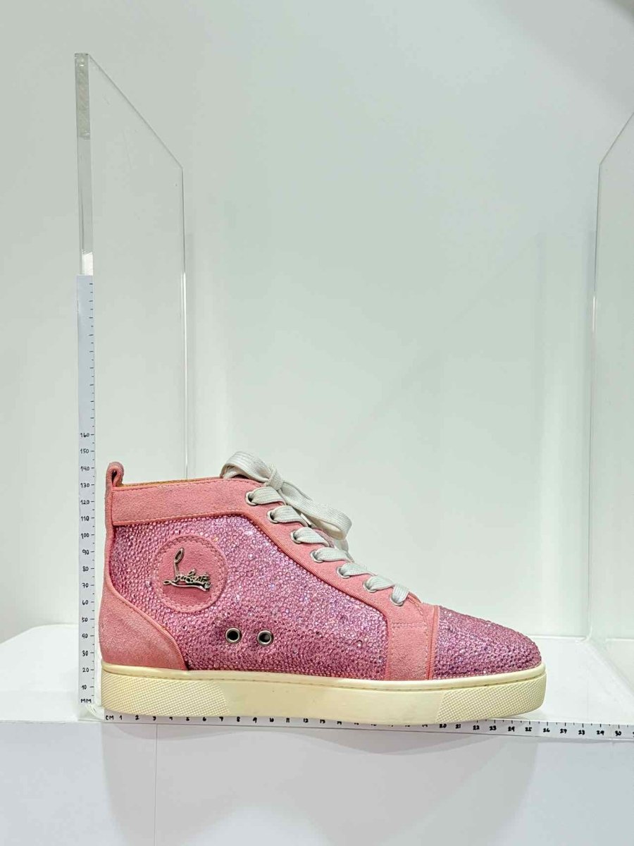 Pre - loved CHRISTIAN LOUBOUTIN Hi Top Pink Size EU 38 Sneakers at Reems Closet