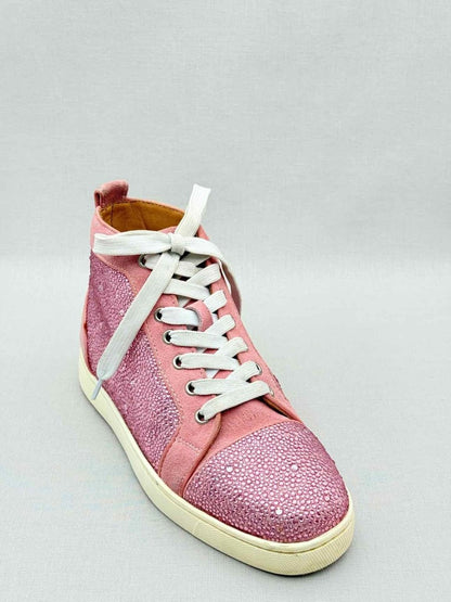 Pre - loved CHRISTIAN LOUBOUTIN Hi Top Pink Size EU 38 Sneakers at Reems Closet