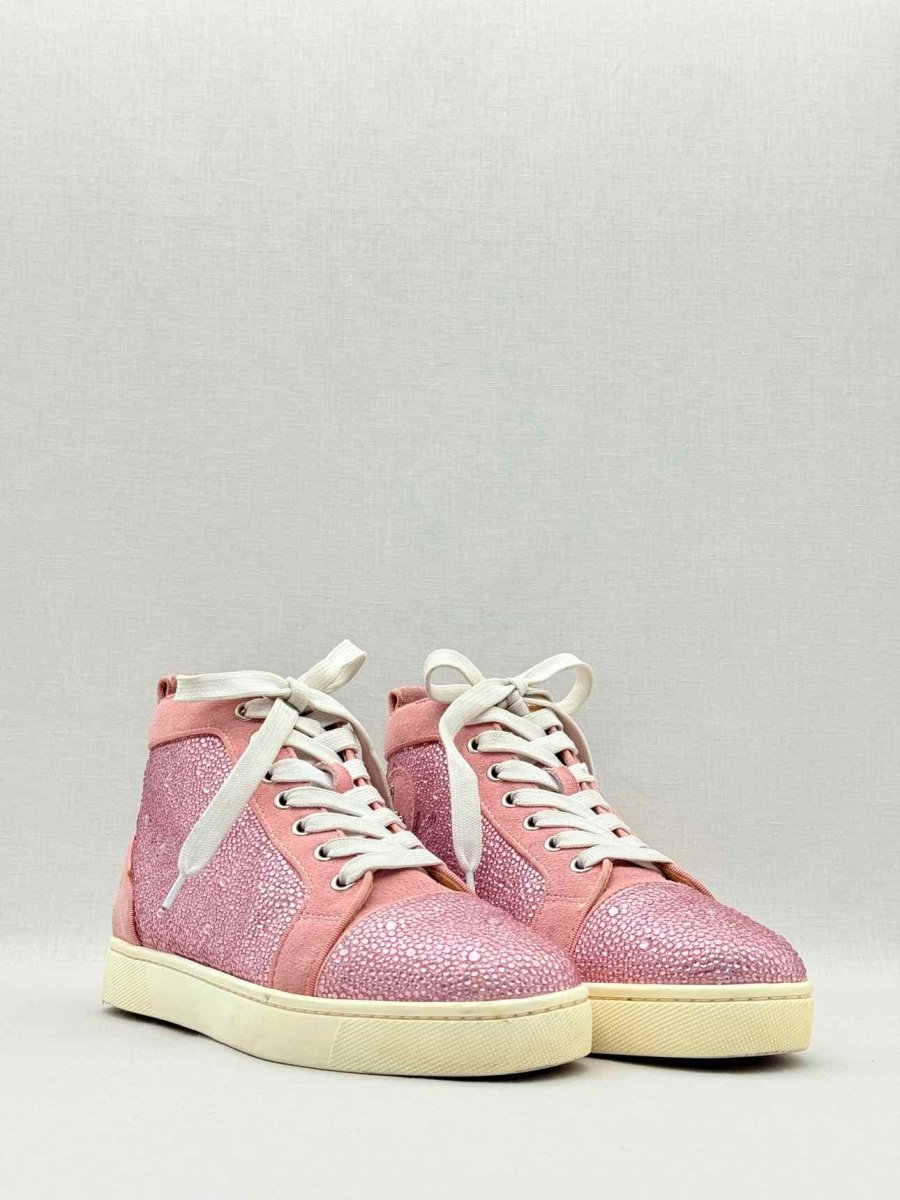 Pre - loved CHRISTIAN LOUBOUTIN Hi Top Pink Size EU 38 Sneakers at Reems Closet