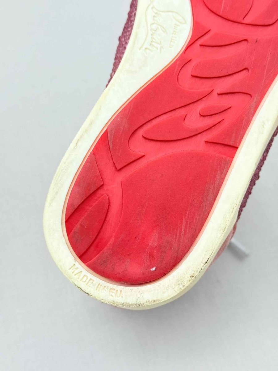 Pre - loved CHRISTIAN LOUBOUTIN Hi Top Pink Size EU 38 Sneakers at Reems Closet