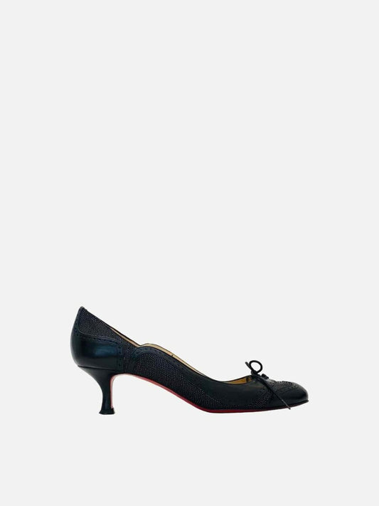 Pre-loved CHRISTIAN LOUBOUTIN Lace Up Black Pumps from Reems Closet