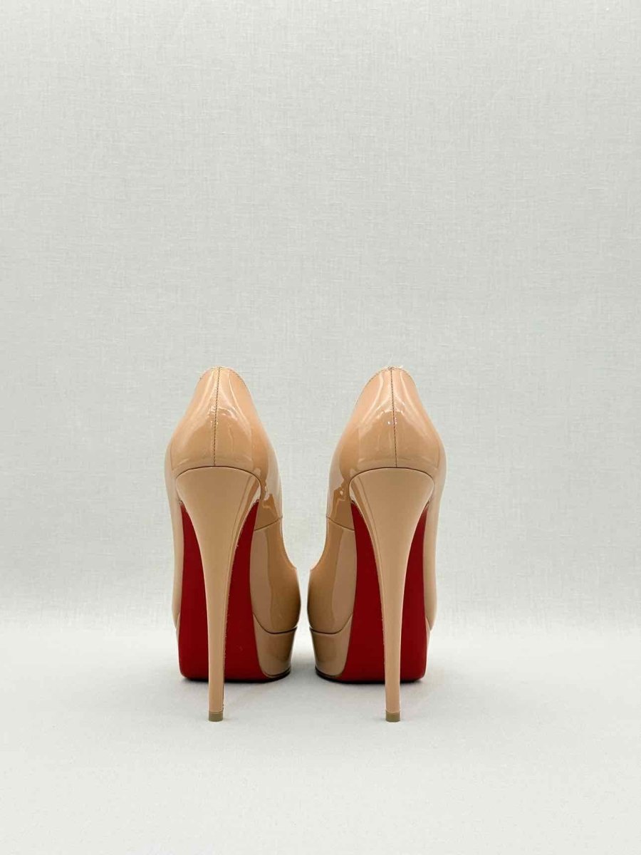 Pre - loved CHRISTIAN LOUBOUTIN Lady Peep Beige Size EU 38 Pumps at Reems Closet