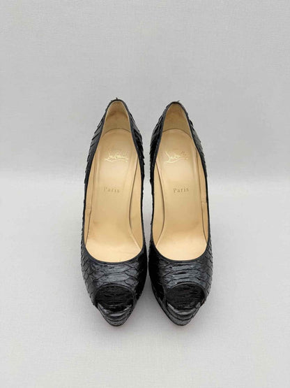 Pre-loved CHRISTIAN LOUBOUTIN Lady Peep Black Size EU 40 Pumps at Reems Closet