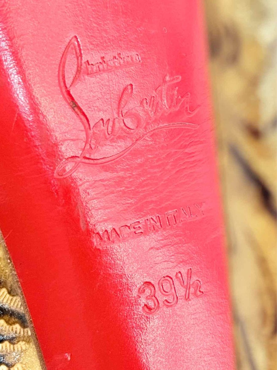 Pre - loved CHRISTIAN LOUBOUTIN Lady Peep Brown Size EU 39.5 Pumps at Reems Closet