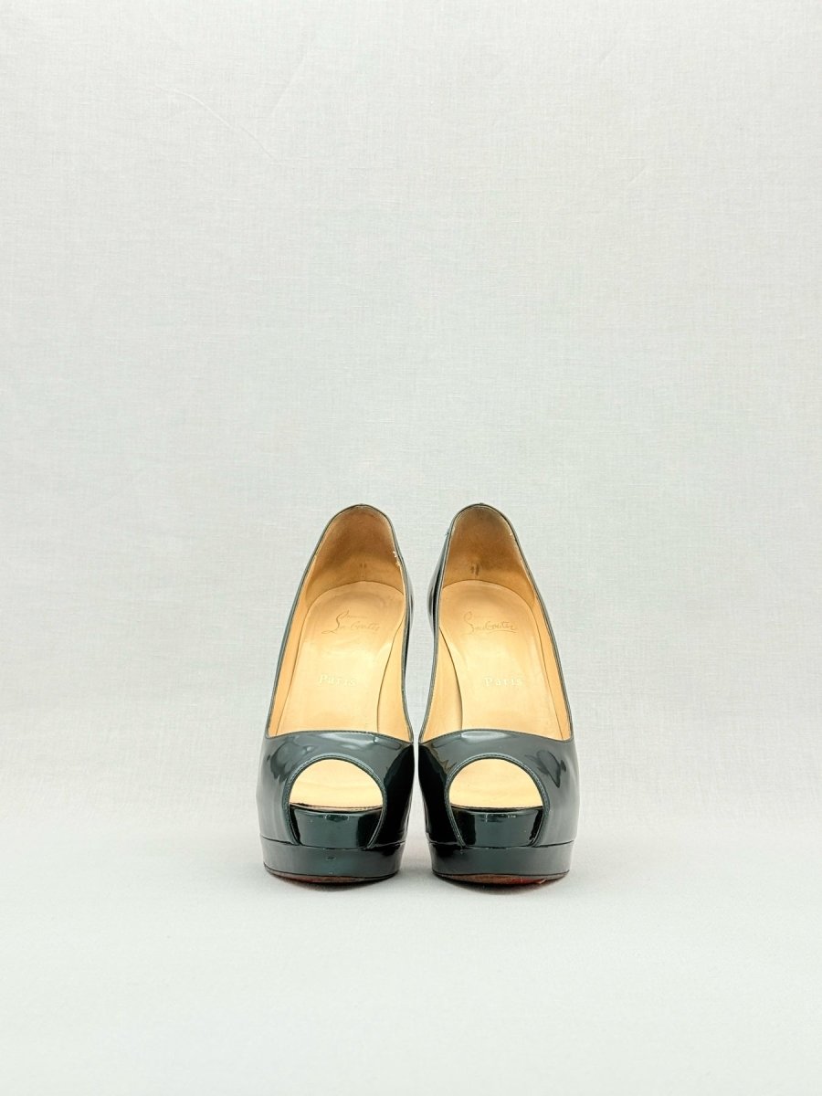 CHRISTIAN LOUBOUTIN Lady Peep Green Size EU 38.5 Pumps - Reems Closet
