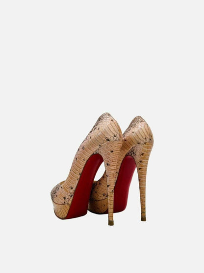 Pre-loved CHRISTIAN LOUBOUTIN Lady Peep Pink & Beige Pumps from Reems Closet