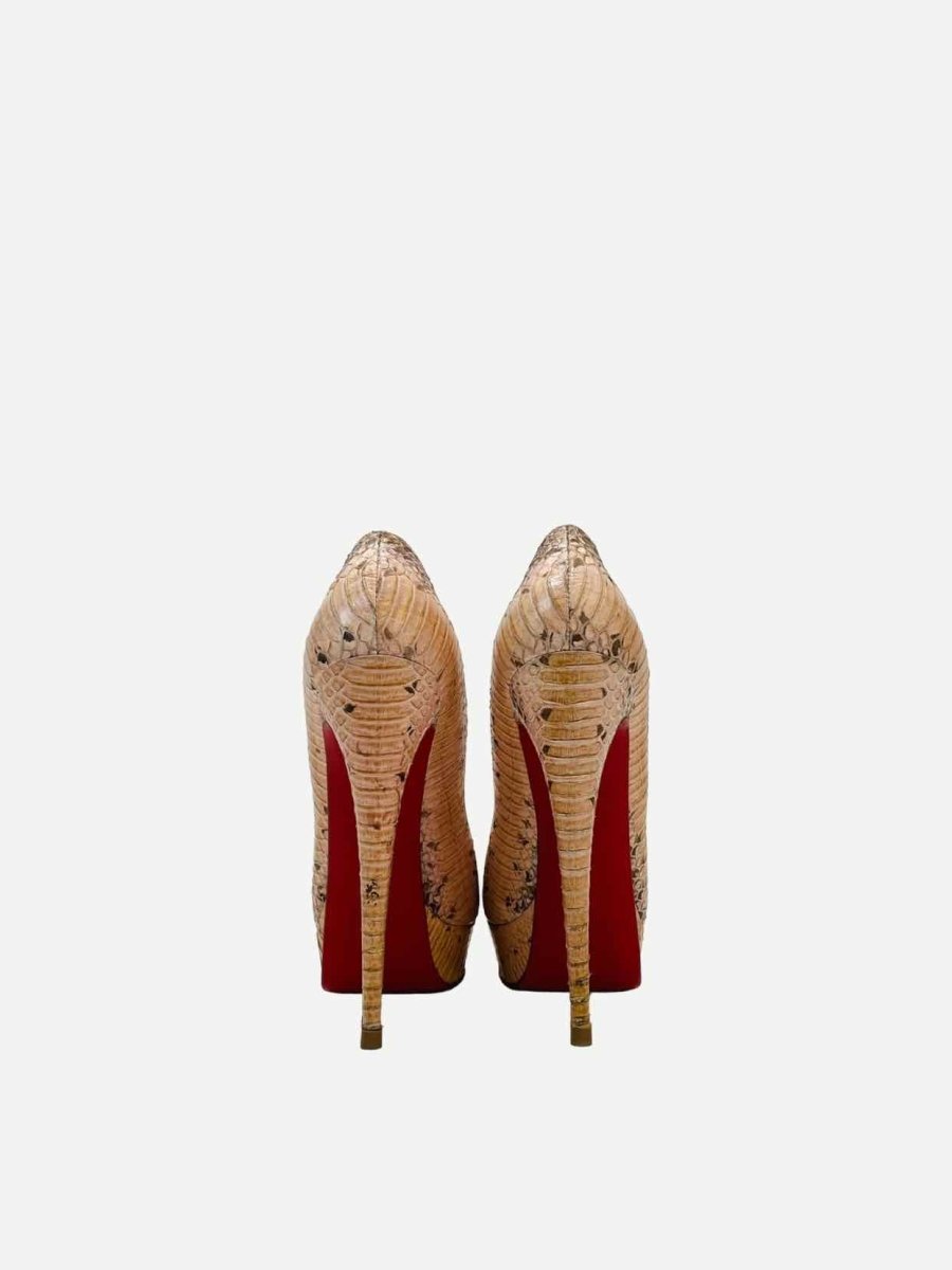 Pre-loved CHRISTIAN LOUBOUTIN Lady Peep Pink & Beige Pumps from Reems Closet