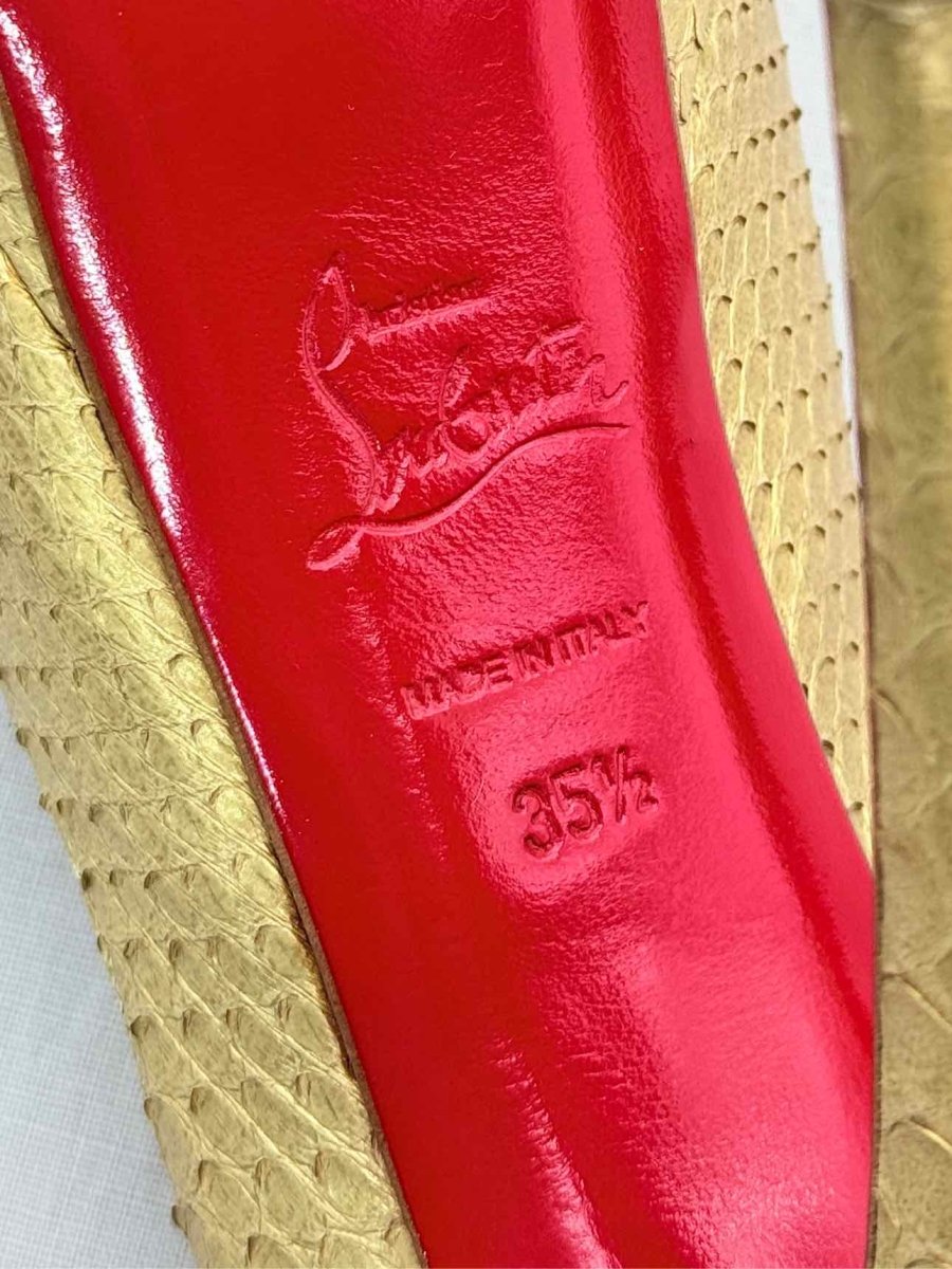Pre-loved CHRISTIAN LOUBOUTIN Lady Peep Python Size EU 35.5 Pumps at Reems Closet