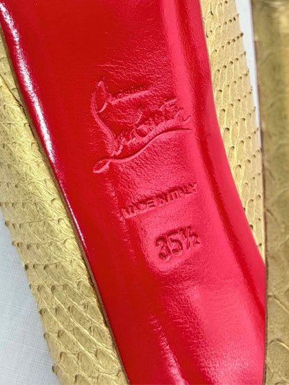 Pre-loved CHRISTIAN LOUBOUTIN Lady Peep Python Size EU 35.5 Pumps at Reems Closet