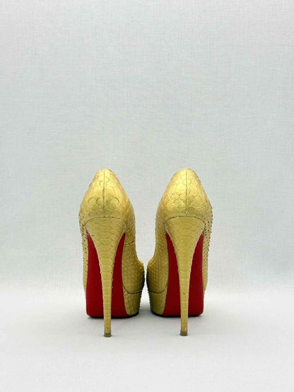 Pre-loved CHRISTIAN LOUBOUTIN Lady Peep Python Size EU 35.5 Pumps at Reems Closet