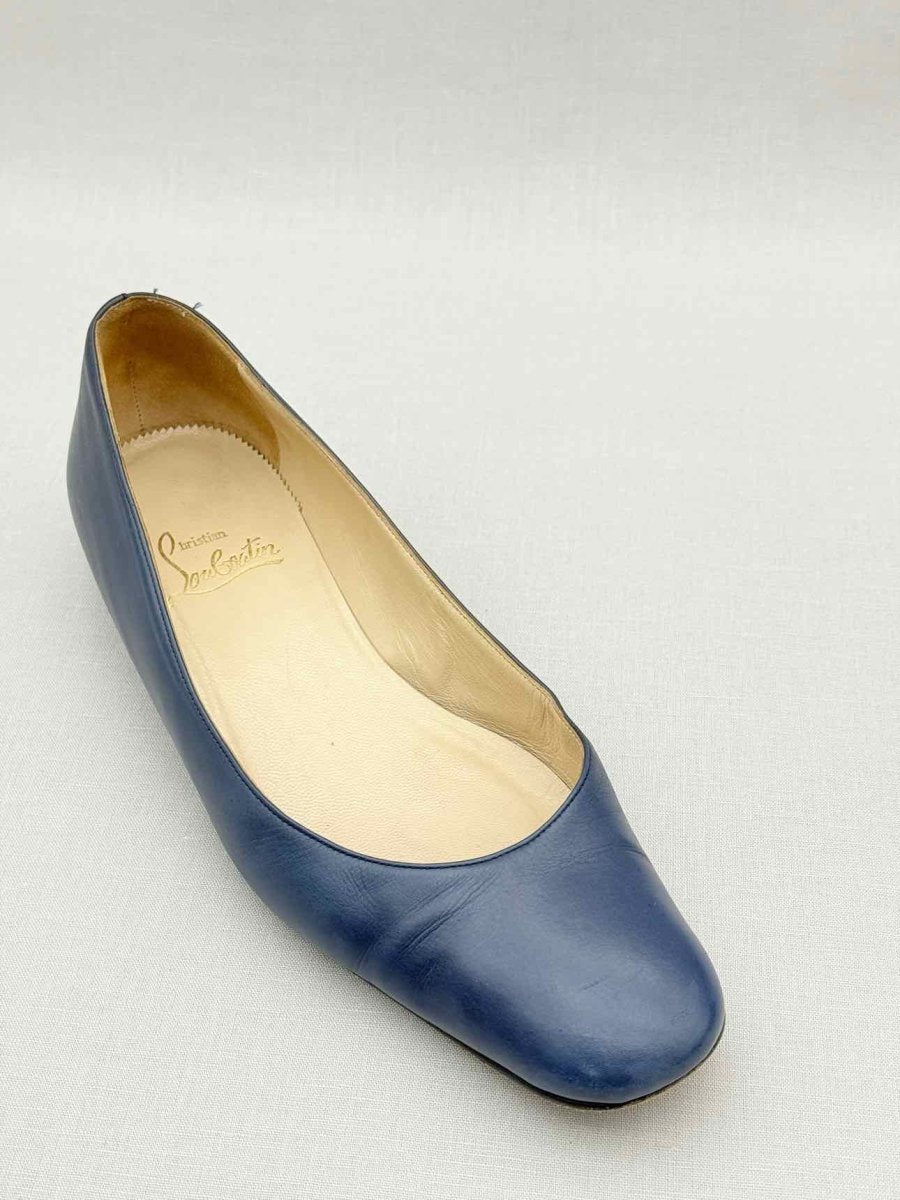 Pre - loved CHRISTIAN LOUBOUTIN Navy Blue Size EU 39 Flat Shoes at Reems Closet