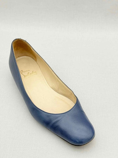 Pre - loved CHRISTIAN LOUBOUTIN Navy Blue Size EU 39 Flat Shoes at Reems Closet
