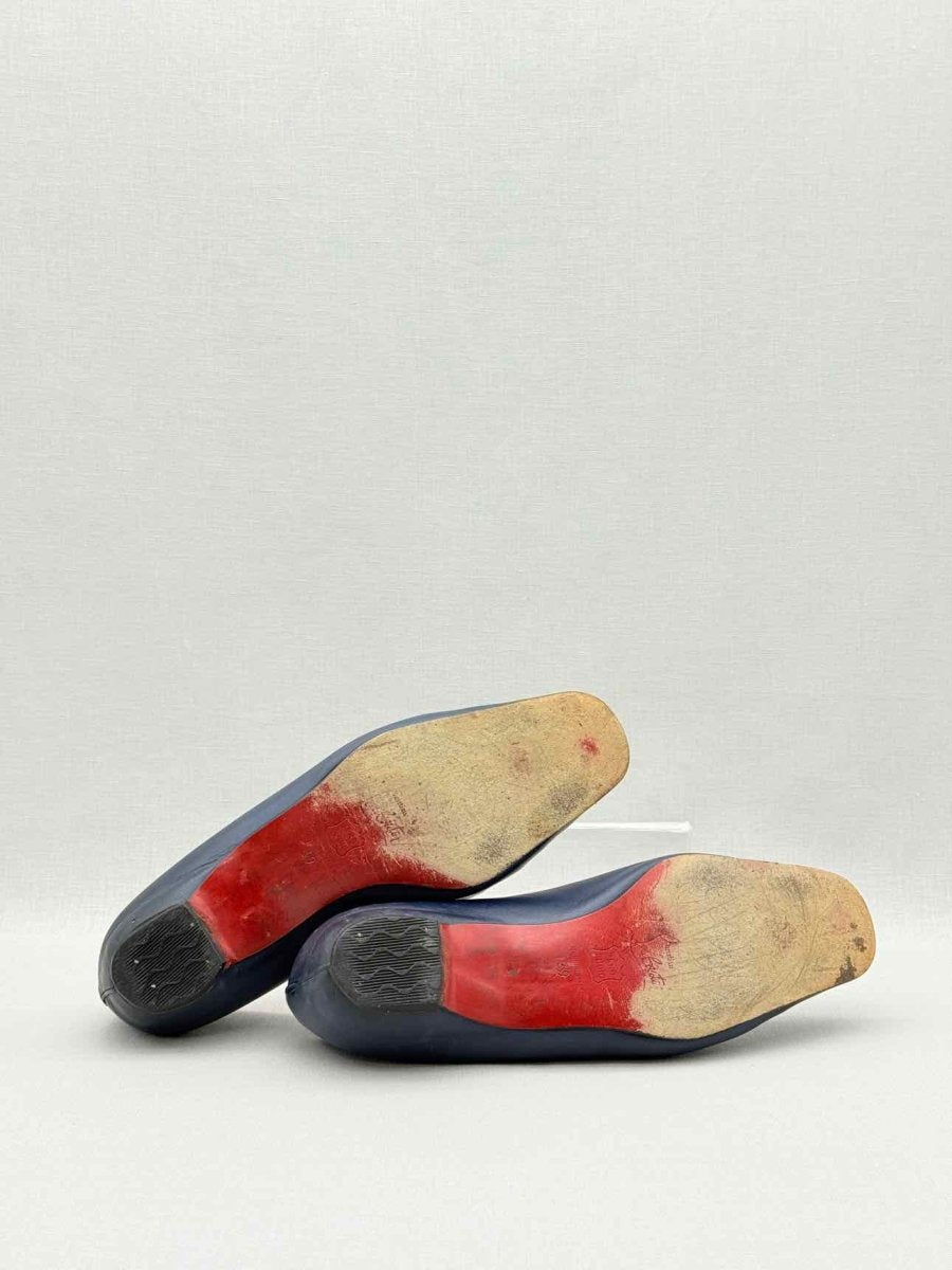 Pre - loved CHRISTIAN LOUBOUTIN Navy Blue Size EU 39 Flat Shoes at Reems Closet