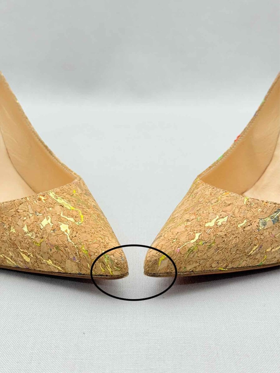 Pre-loved CHRISTIAN LOUBOUTIN Pigalle Cork Gold Size EU 36 Pumps at Reems Closet