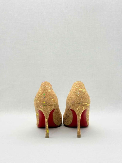 Pre-loved CHRISTIAN LOUBOUTIN Pigalle Cork Gold Size EU 36 Pumps at Reems Closet