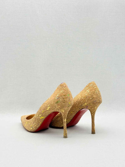 Pre-loved CHRISTIAN LOUBOUTIN Pigalle Cork Gold Size EU 36 Pumps at Reems Closet