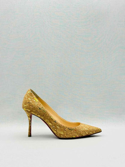 Pre-loved CHRISTIAN LOUBOUTIN Pigalle Cork Gold Size EU 36 Pumps at Reems Closet