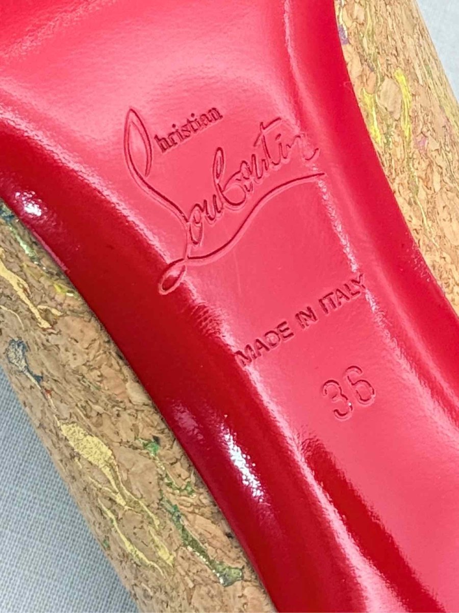 Pre-loved CHRISTIAN LOUBOUTIN Pigalle Cork Gold Size EU 36 Pumps at Reems Closet
