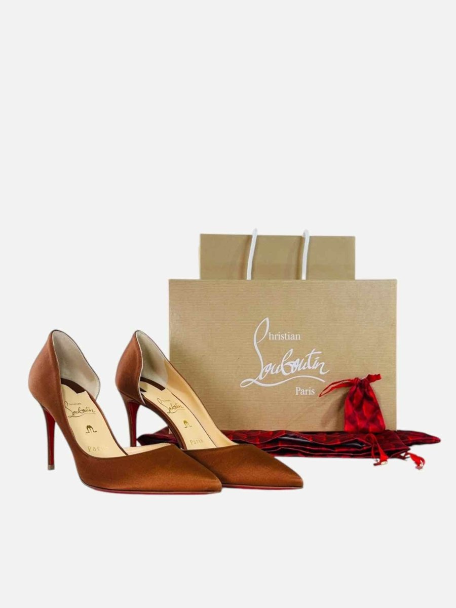 Pre - loved CHRISTIAN LOUBOUTIN Pointed Toe Bronze Pumps 37 at Reems Closet