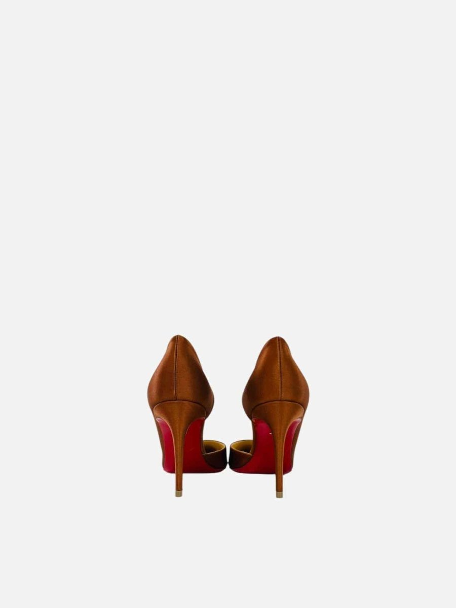 Pre - loved CHRISTIAN LOUBOUTIN Pointed Toe Bronze Pumps 37 at Reems Closet