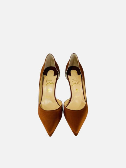 Pre - loved CHRISTIAN LOUBOUTIN Pointed Toe Bronze Pumps 37 at Reems Closet